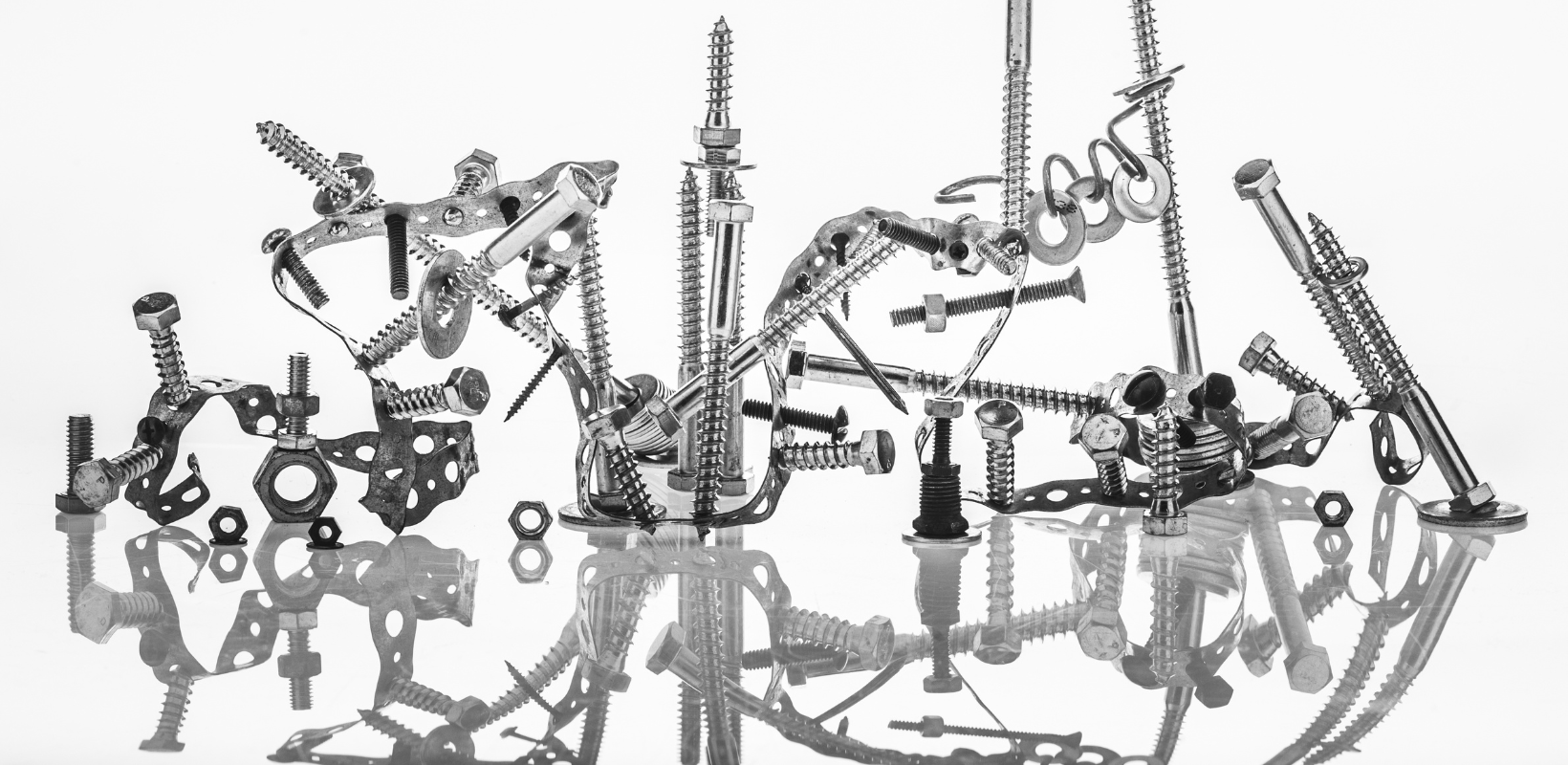 Contemporary art with screws and bolts